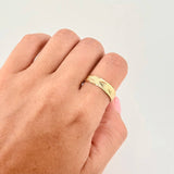 Anillo Argolla Junco Diamantada Mate 2.6 g / T6 3/4 Oro Amarillo 18K