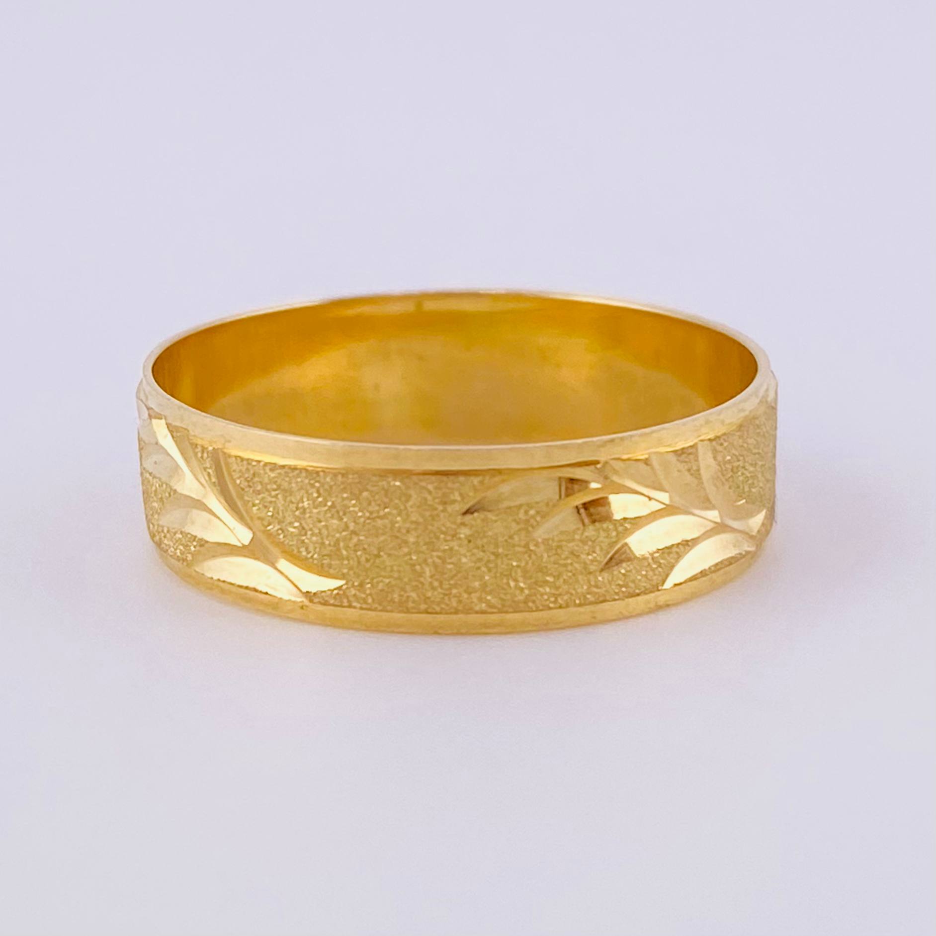 Anillo Argolla Abedul Mate 3.15 g / T9 1/4 Oro Amarillo 18K