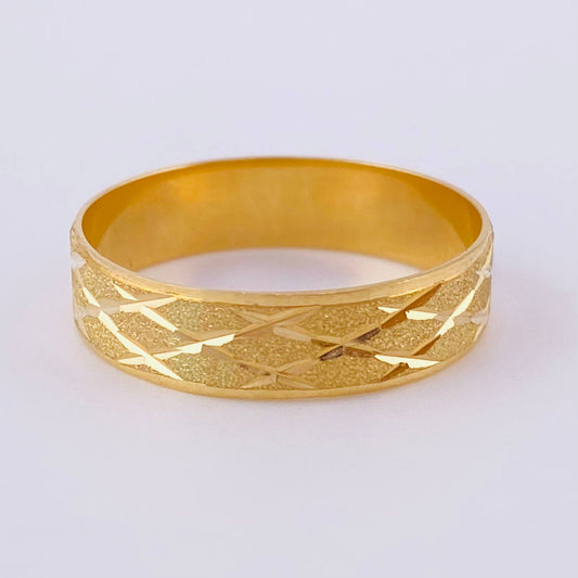 Fabricacion Bajo Pedido Argolla Malla Zig-Zag Diamantada 4gr / Mate Relieve Oro Amarillo 18K