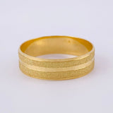 Anillo Argolla Doble Linea Mate 2.8 g / T9 Oro Amarillo 18K