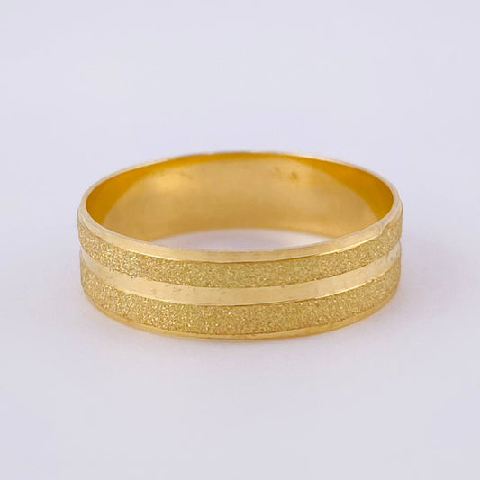 Fabricacion Bajo Pedido Argolla Doble Linea 4gr / Mate Relieve Oro Amarillo 18K