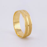 Anillo Argolla Doble Linea Mate 2.8 g / T9 Oro Amarillo 18K