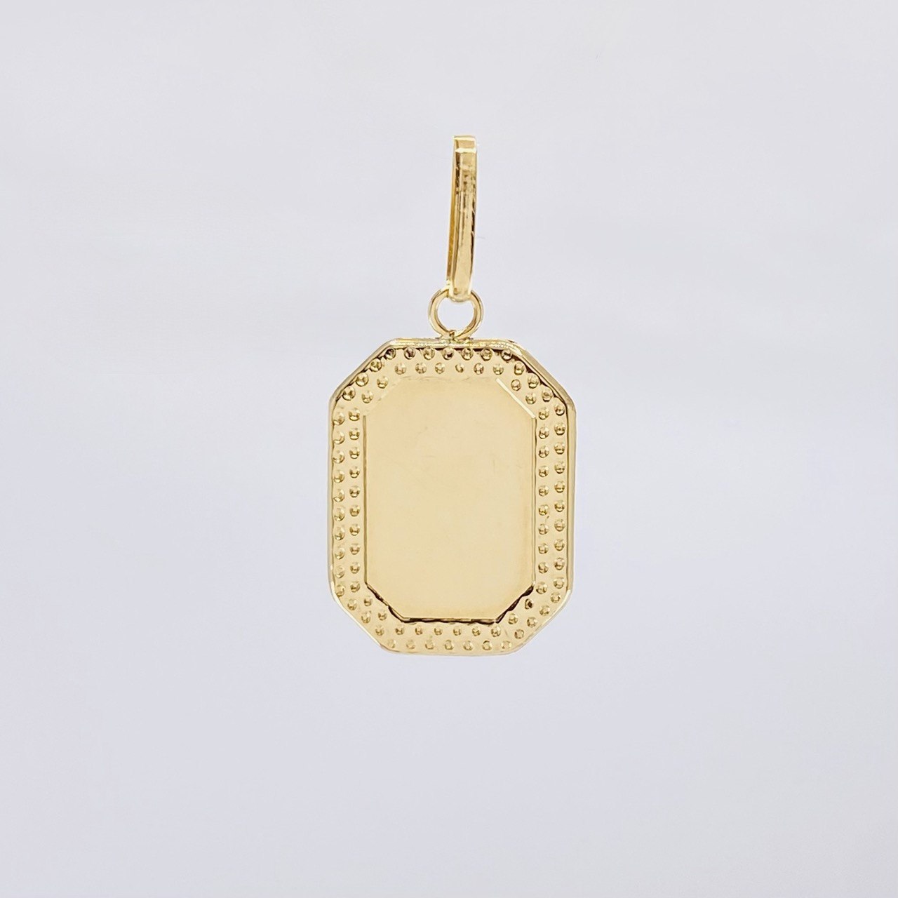 Dije Placa Marco Bordeado 0.55 g / 2.1 cm Oro Amarillo 18K