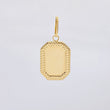 Dije Placa Marco Bordeado 0.55 g / 2.1 cm Oro Amarillo 18K