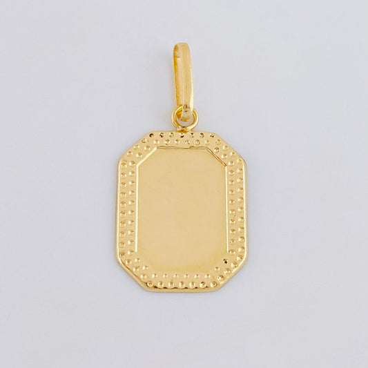 Dije Placa Bordeada 0.55g / 2.1cm Oro Amarillo 18K