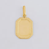 Dije Placa Marco Bordeado 0.55 g / 2.1 cm Oro Amarillo 18K