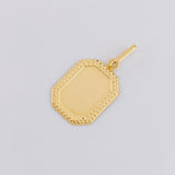 Dije Placa Marco Bordeado 0.55 g / 2.1 cm Oro Amarillo 18K