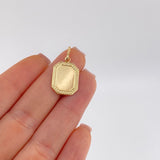 Dije Placa Marco Bordeado 0.55 g / 2.1 cm Oro Amarillo 18K