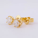 Topos Seis Garras Diamantes 1,3 Qts 2.05 g / 5.1 mm Oro Amarillo 18K