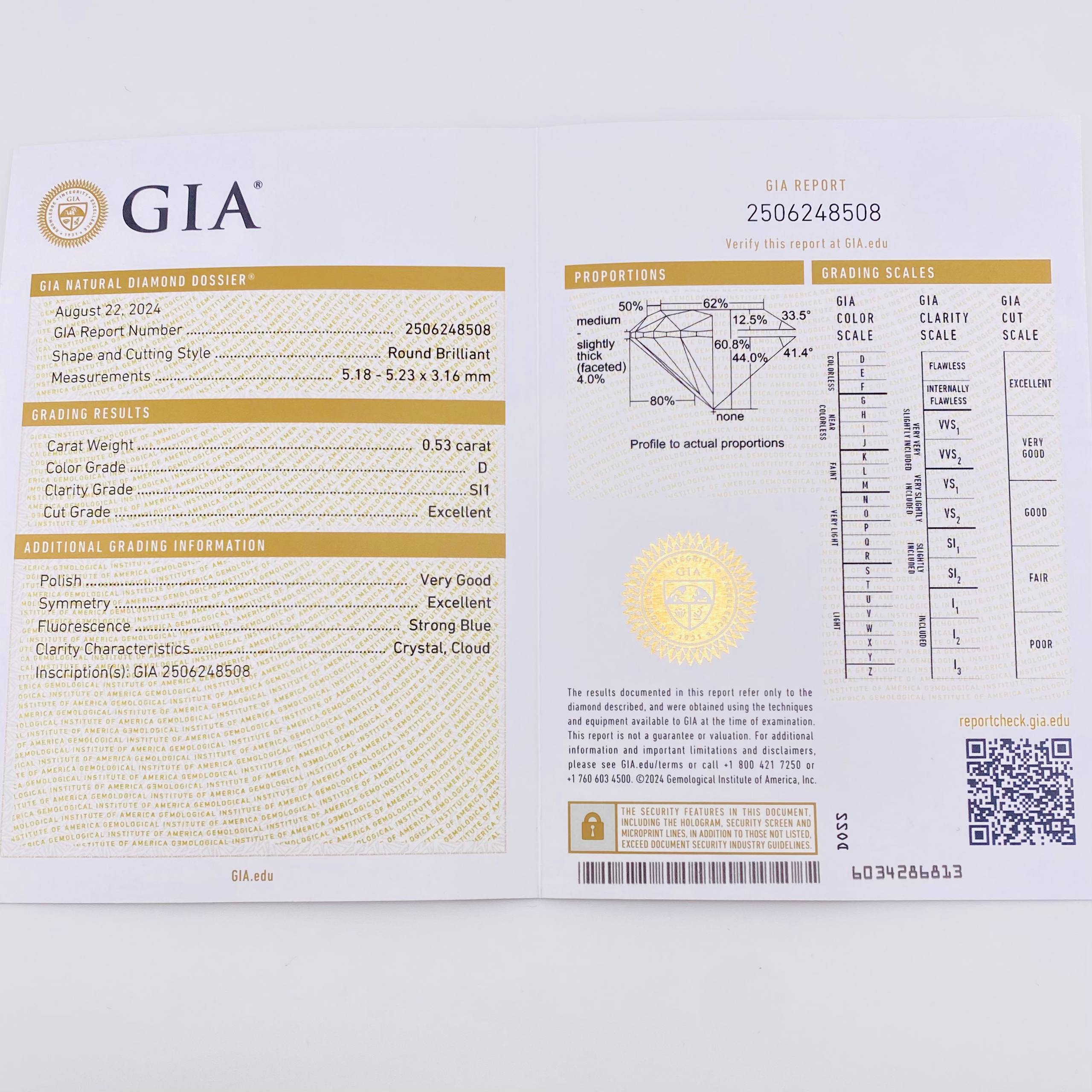 Topos Seis Garras Diamantes 1,3 Qts 2.05 g / 5.1 mm Oro Amarillo 18K