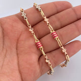 Cadena Rustica Flores 12.5gr / 60cm / Oro 18K &