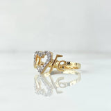 Anillo Infinito Corazón Fé 2.65gr / T6 3/4 / Circones Blancos Oro Amarillo 18K
