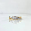 Anillo Solitario Destello Enmallado 2.7gr / T5 1/4 / Circones Blancos Dos Oros Amarillo Blanco 18K