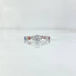 Anillo Solitario Carril de Corazones 1.2gr / T5 1/2 / Circones Blanco Azul Naranjado Rosado Fucsia Oro Blanco 18K