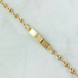 Pulso Bebé GC 2.7gr / 17.5cm / 3.9mm Placa Rectangular Borde Liso Oro Amarillo 18K *