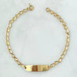 Pulso Bebé Espiga 1.3gr / 15.5cm / 2.7mm Placa Rectangular Octagonal Curva Oro Amarillo 18K *