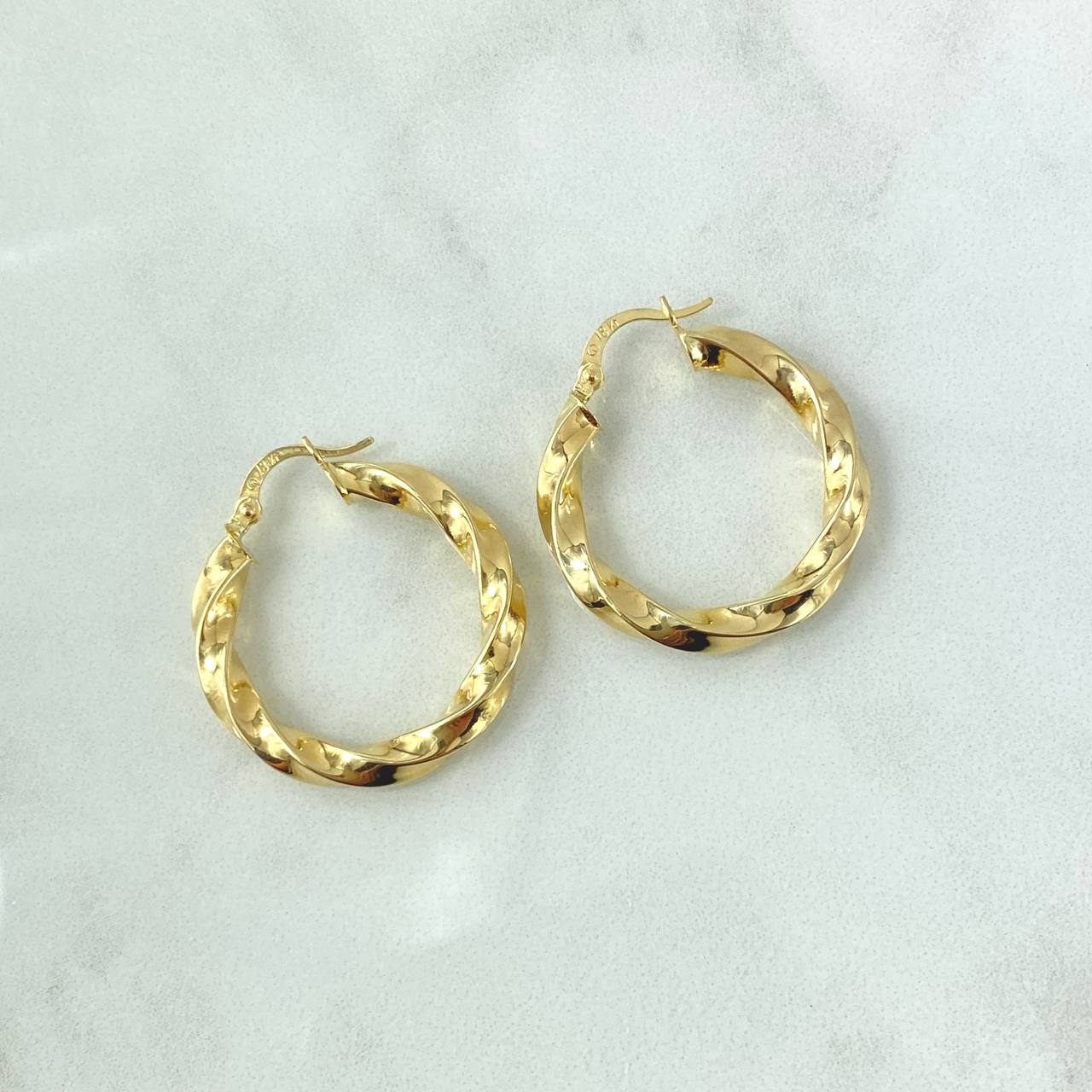 Candongas Kari 3.85gr / 3cm / Entorchadas Oro Amarillo 18K *