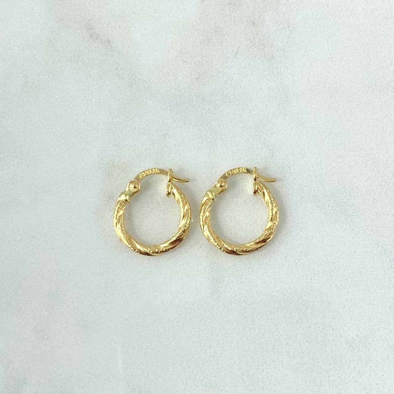 Candongas Carly 0.95gr / 1.6cm / Punteada Oro Amarillo 18K