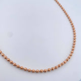 Cadena Militar 24.15gr / 59.6cm / 4mm Bola Diamantada Oro Rosa 18K $