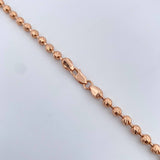 Cadena Militar 24.15gr / 59.6cm / 4mm Bola Diamantada Oro Rosa 18K $