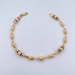 Pulso Rustico Barril 4.75gr / 20.8cm / 5.2mm Cauchos Negros Oro Amarillo 18K $