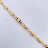 Pulso Rustico Barril 4.75gr / 20.8cm / 5.2mm Cauchos Negros Oro Amarillo 18K $