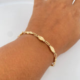 Pulso Rustico Eslabon 4.95gr / 21.3cm / 5.2mm Diamantado Oro Amarillo 18K $