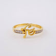 Anillo Churumbela Fe 1.55gr / T6 1/4 / Circones Blancos Dos Oros Amarillo Blanco