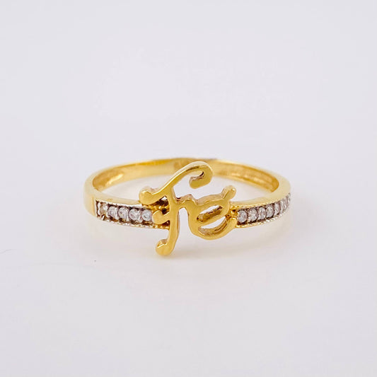 Anillo Churumbela Fe 1.55gr / T6 1/4 / Circones Blancos Dos Oros Amarillo Blanco