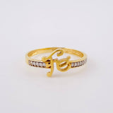 Anillo Churumbela Fe 1.55gr / T6 1/4 / Circones Blancos Dos Oros Amarillo Blanco