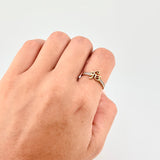 Anillo Churumbela Fe 1.55gr / T6 1/4 / Circones Blancos Dos Oros Amarillo Blanco