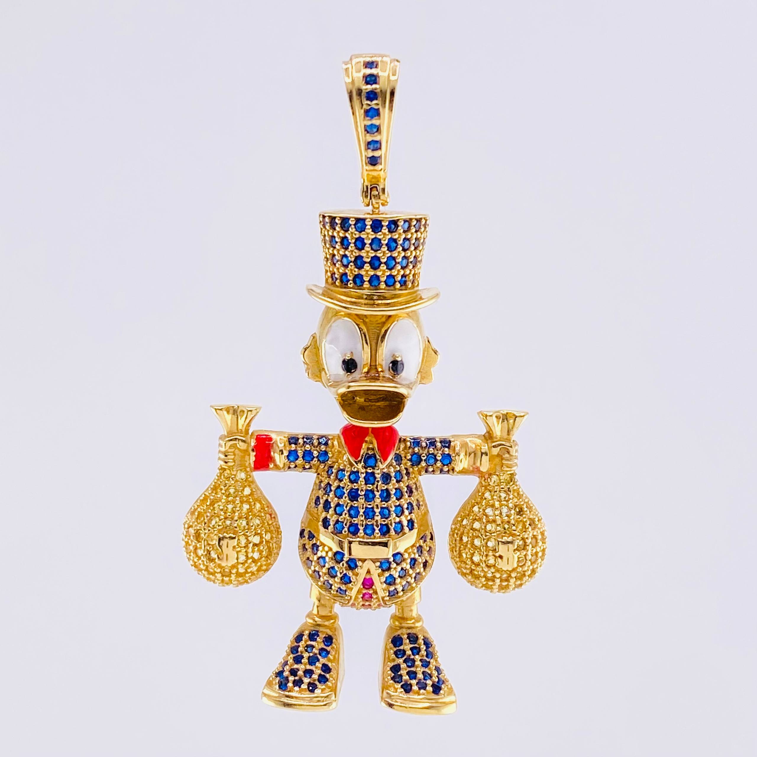 Dije Pato Bolsa Dinero 13.1gr / 5.4cm / Oro Amarillo 18K