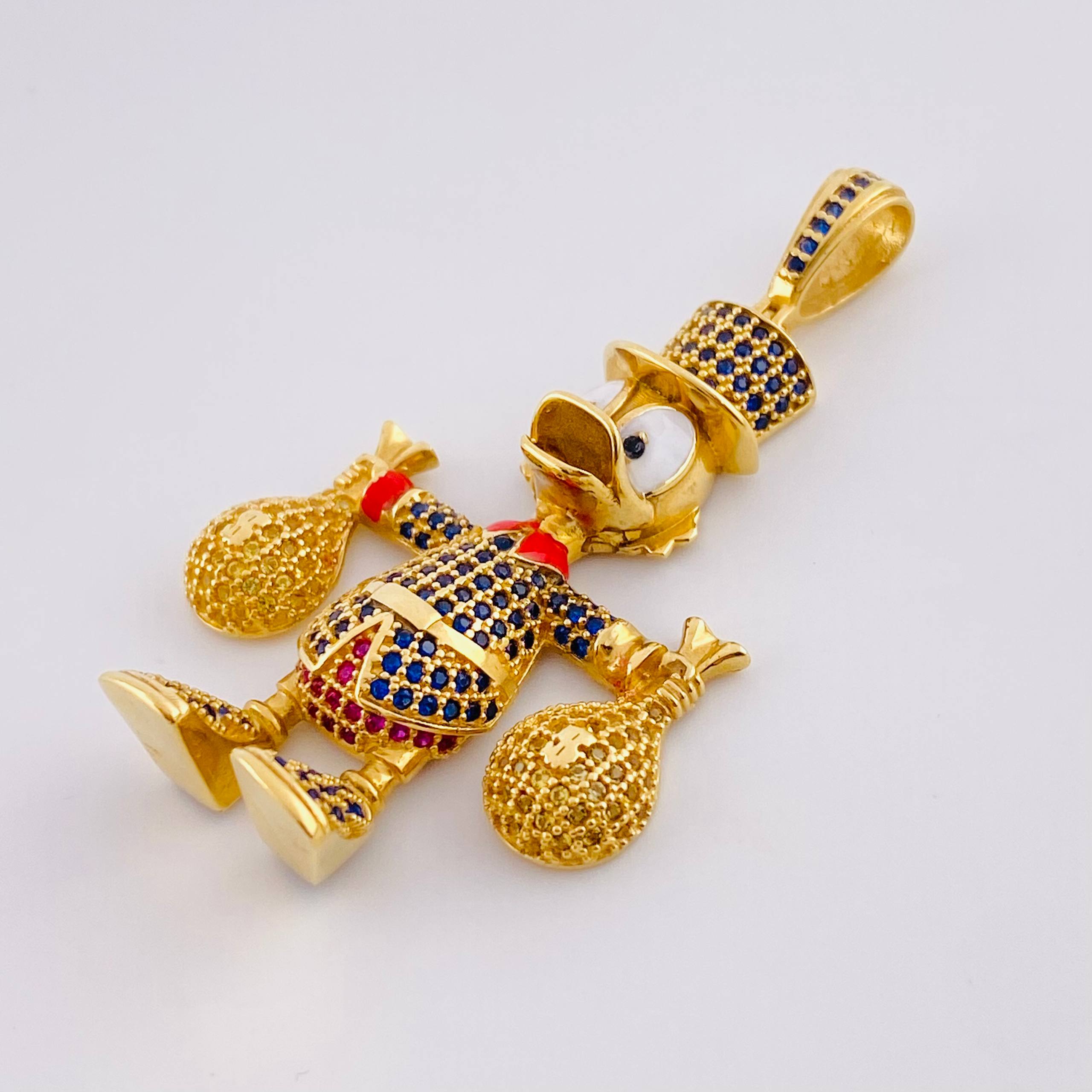 Dije Pato Bolsa Dinero 13.1gr / 5.4cm / Oro Amarillo 18K