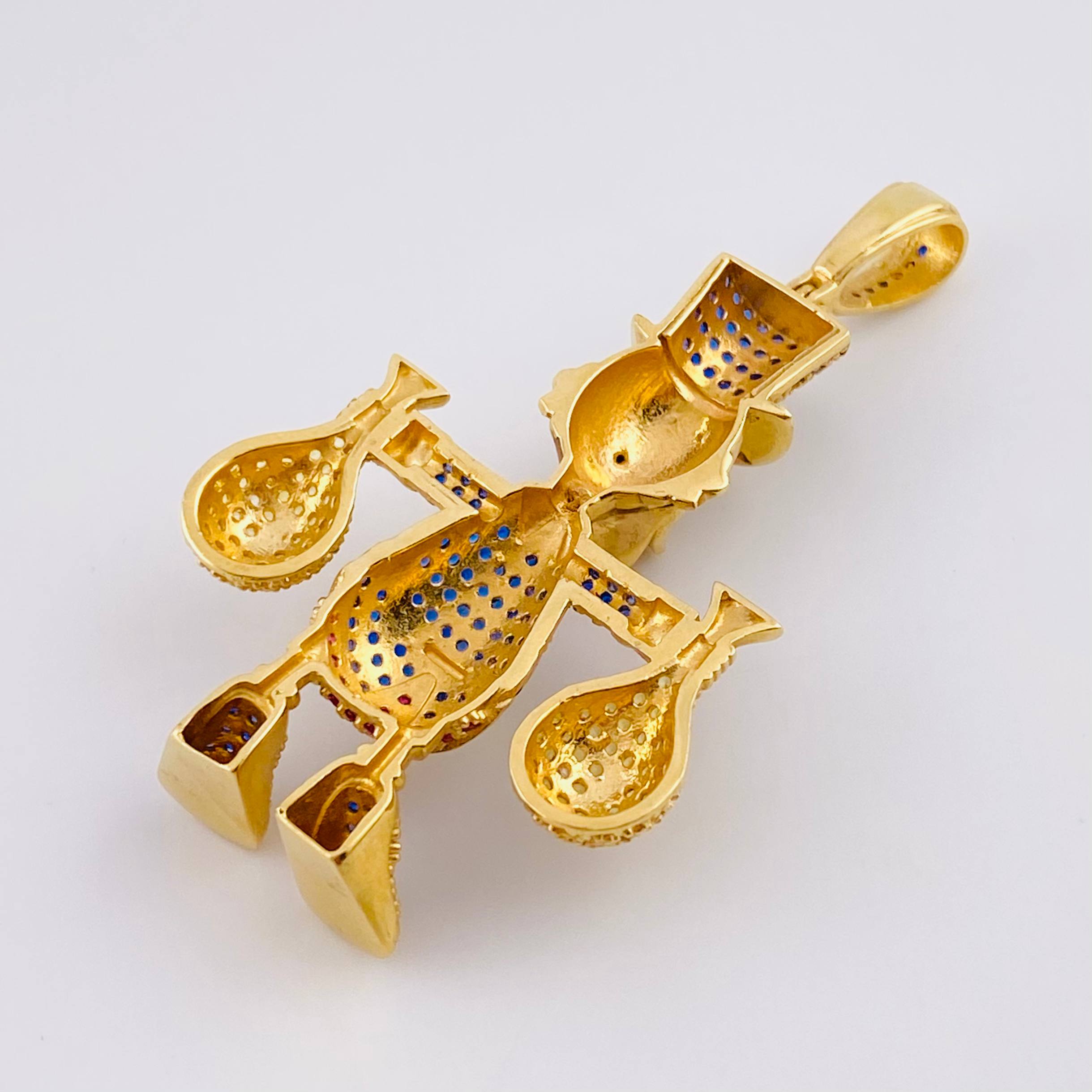 Dije Pato Bolsa Dinero 13.1gr / 5.4cm / Oro Amarillo 18K