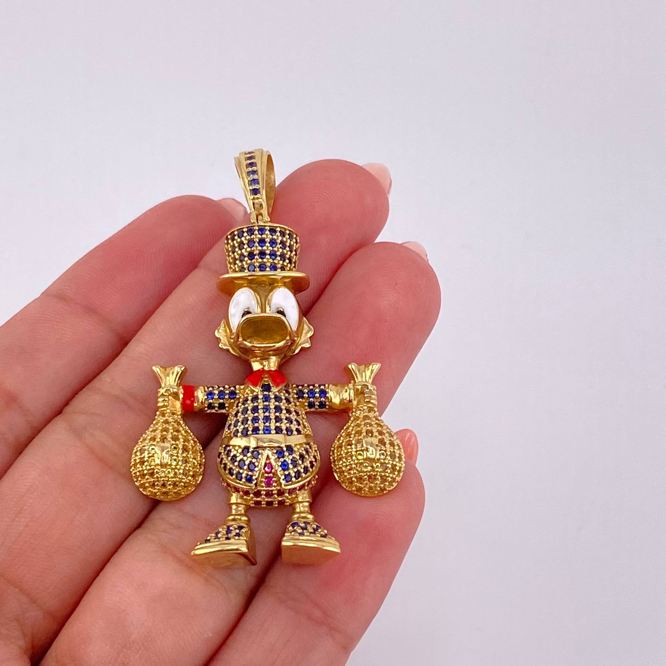 Dije Pato Bolsa Dinero 13.1gr / 5.4cm / Oro Amarillo 18K