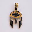 Dije Casco Trival 4.7gr / 3.7cm / Circones Negros Oro Rosa