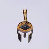 Dije Casco Trival 4.7gr / 3.7cm / Circones Negros Oro Rosa
