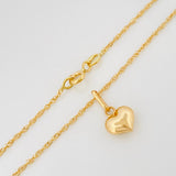 Set Cadena Singapur + Dije Corazón / 2 g / 45 cm Oro Amarillo 18K
