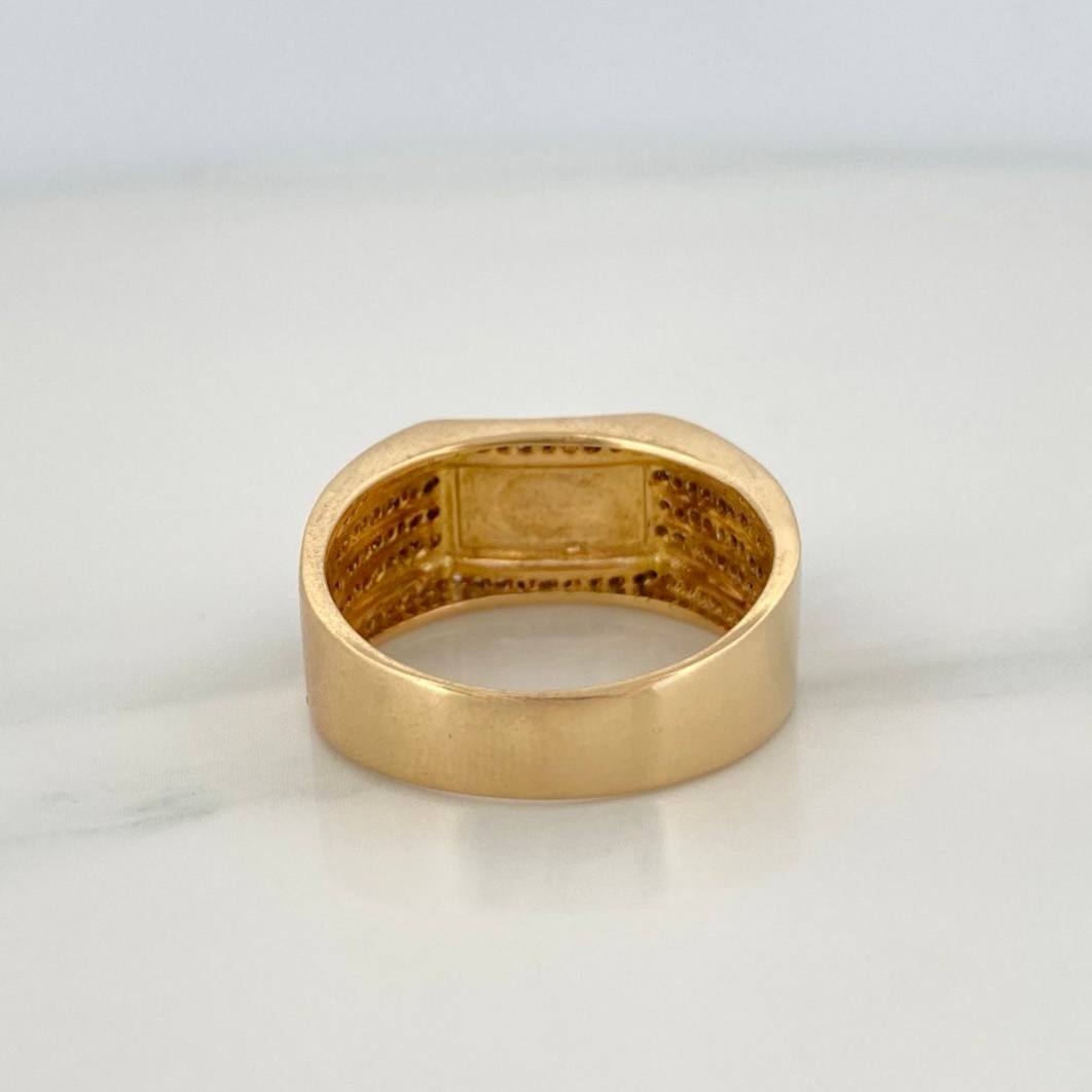 Anillo Dios 8.75gr / T10 / Dos Oros Amarillo Blanco 18K %