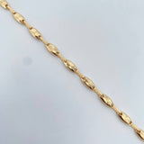 Pulso Rustico Eslabon 5.05gr / 21.4cm / 4.5mm Diamantado Oro Amarillo 18K $
