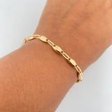 Pulso Rustico Eslabon 5.05gr / 21.4cm / 4.5mm Diamantado Oro Amarillo 18K $