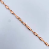 Cadena Rustica Eslabon 13.25gr / 61.4cm / 4.7mm Diamantada Oro Rosa 18K $