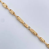 Cadena Rustica Equis Doble 13.25gr / 61.4cm / 4mm Punteada Oro Amarillo 18K $