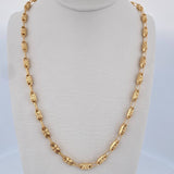 Cadena Rustica Equis Doble 13.25gr / 61.4cm / 4mm Punteada Oro Amarillo 18K $