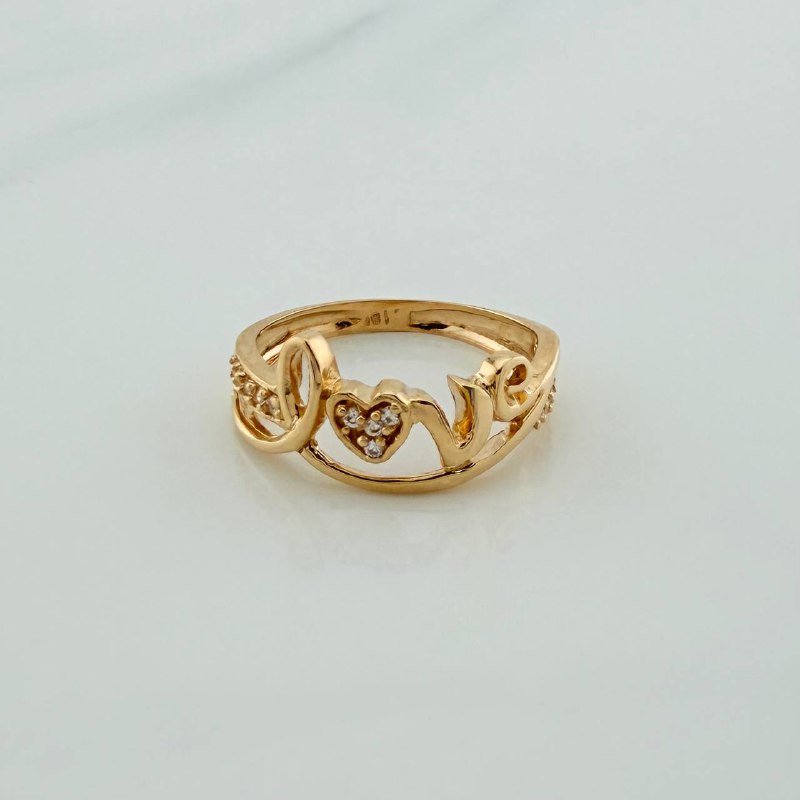 Anillo Love 2.4gr / T5 3/4 / Oro Amarillo 18K %