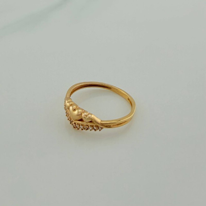 Anillo Trio Corazones 1.9gr / T6 1/2 / Oro Amarillo 18K %