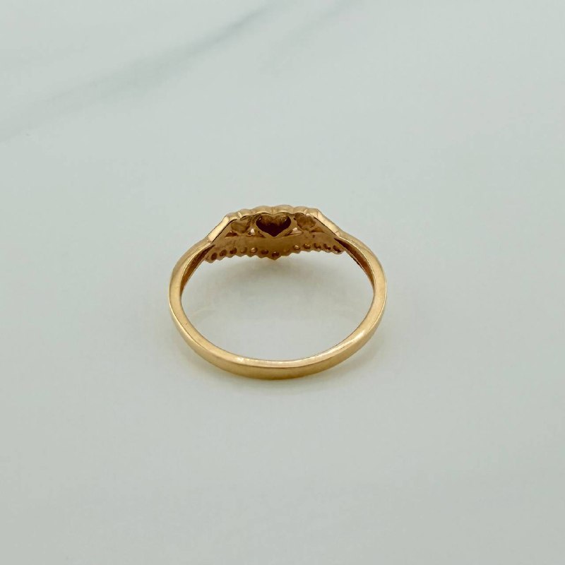 Anillo Trio Corazones 1.9gr / T6 1/2 / Oro Amarillo 18K %