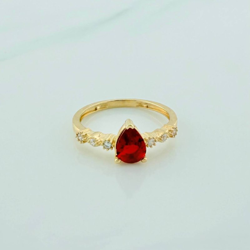 Anillo Solitario Gota 2.2gr / T6 / Oro Amarillo 18K %