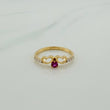 Anillo Silueta Corazón Doble 1.75gr / T6 1/2 /  Dos Oros Amarillo Blanco  18K %