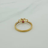 Anillo Silueta Corazón Doble 1.75gr / T6 1/2 /  Dos Oros Amarillo Blanco  18K %